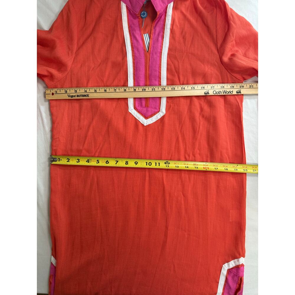 Les Canediers Tunic Dress Orange Pink Vneck SIZE 12‎ - Picture 10 of 14